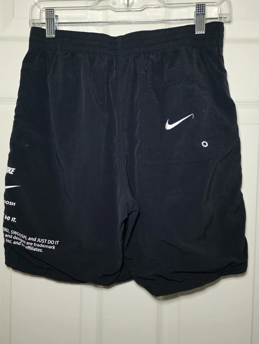 Nike Swim Volley Shorts 7 inch Inseam Men's Size S Pockets Built in Brief Black